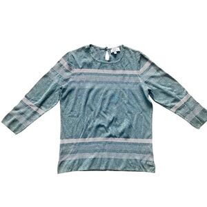 Laura Gray Pink Striped Knit Sweater Small